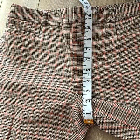 Banana Republic Sloan Houndstooth Cropped Pants in Beige & Orange Size 10S - Picture 4 of 11